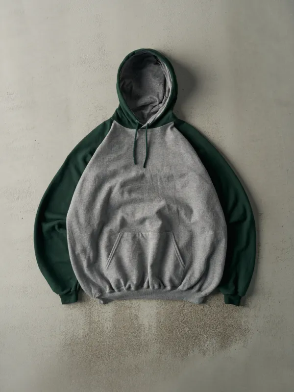 Vintage 90s Green & Grey Blank Hoodie (XXL) sold by Rebalance Vintage