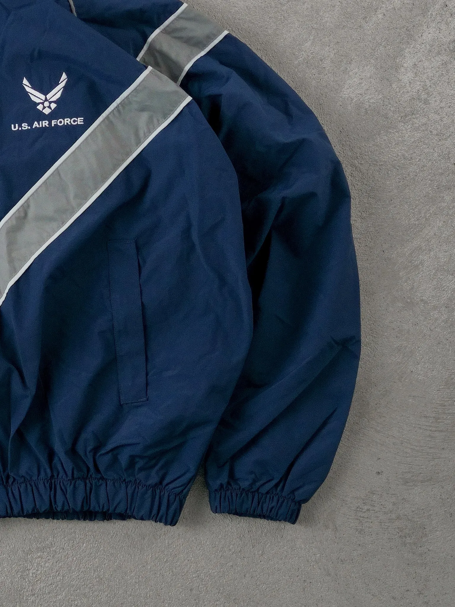 Vintage Navy Blue US Air Force Windbreaker Jacket (L) sold by Rebalance Vintage product image thumbnail 3