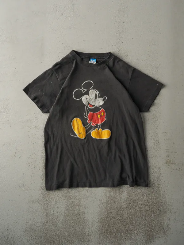 Vintage 80s Faded Black Mickey Mouse Single Stitch Tee (M) sold by Rebalance Vintage