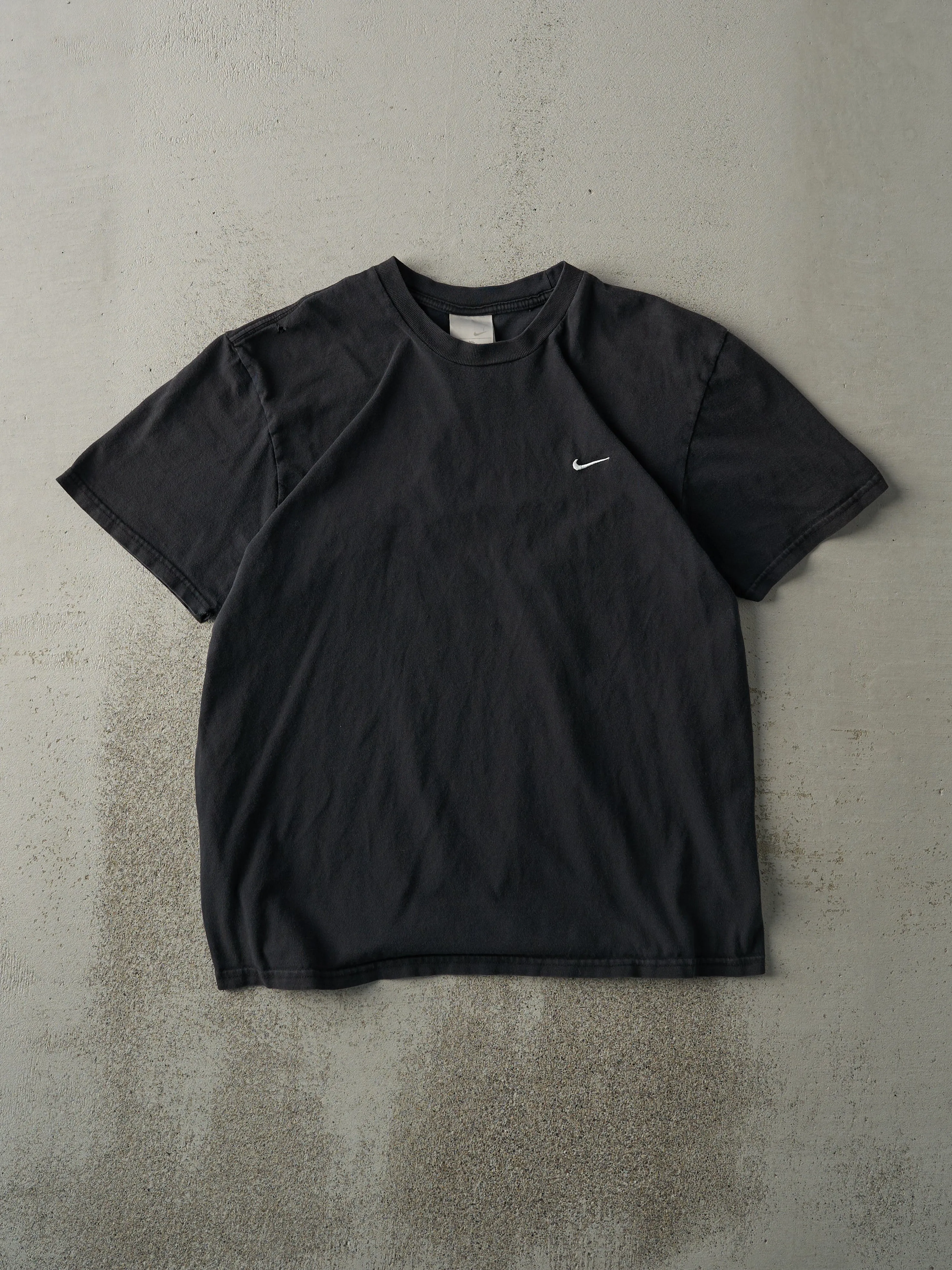 Vintage Y2K Black Embroidered Nike Swoosh Tee (M) sold by Rebalance Vintage