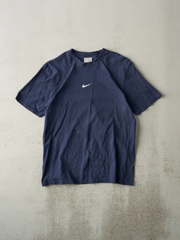 Vintage Y2K Navy Blue Nike Centre Swoosh Tee (M) sold by Rebalance Vintage