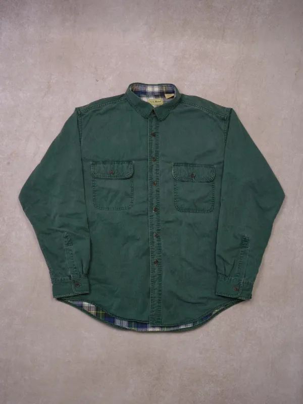 Vintage 90s LL Bean Green Button Up (L) sold by Rebalance Vintage