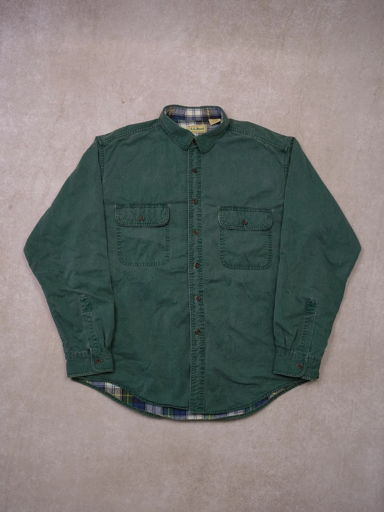 Vintage 90s LL Bean Green Button Up (L) sold by Rebalance Vintage
