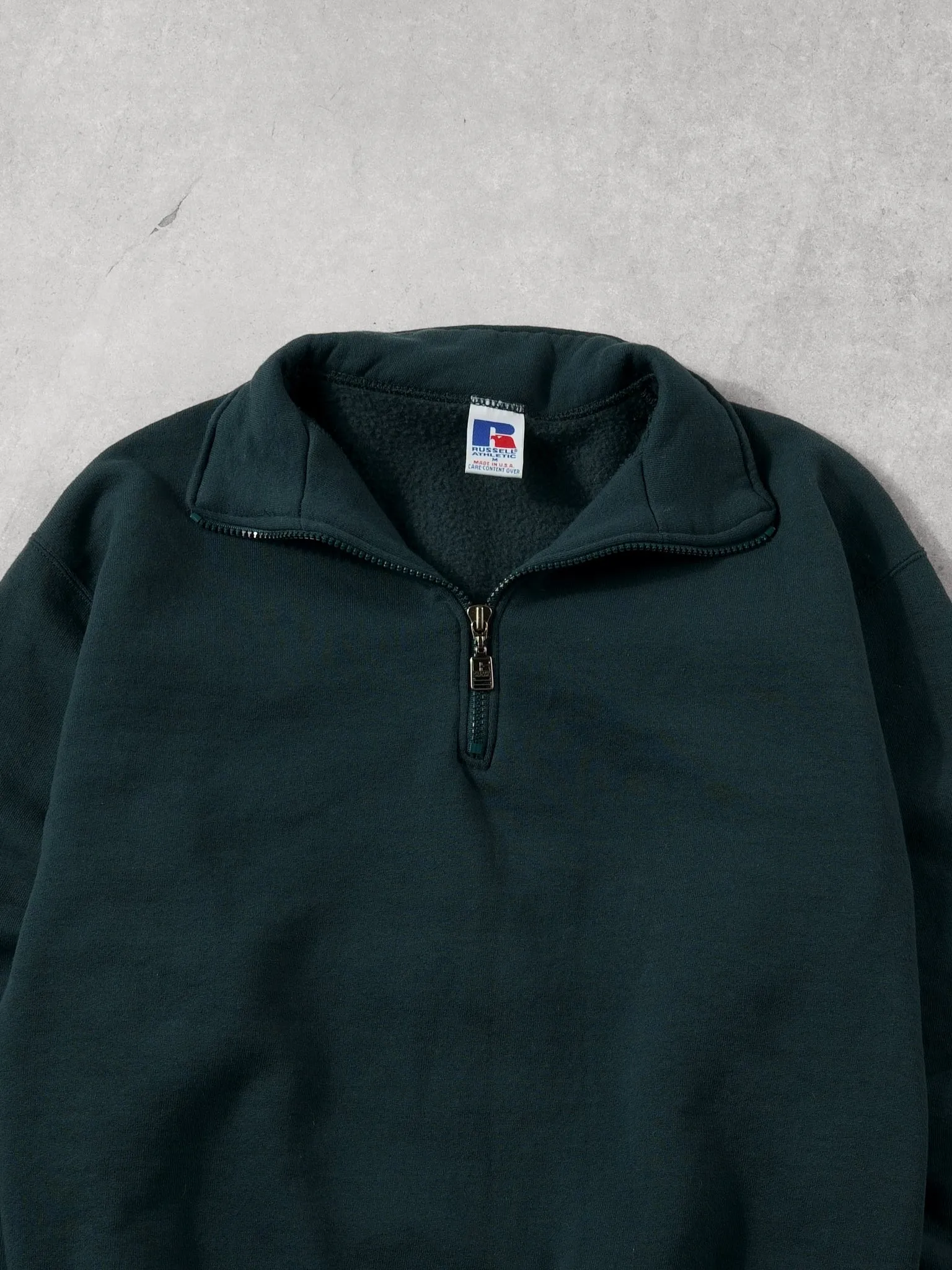 Vintage 90s Oak Green Russell Athletics 1/4 Zip Up (M) sold by Rebalance Vintage product image thumbnail 2