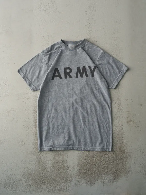 Vintage 90s Grey Army Tee (S) sold by Rebalance Vintage
