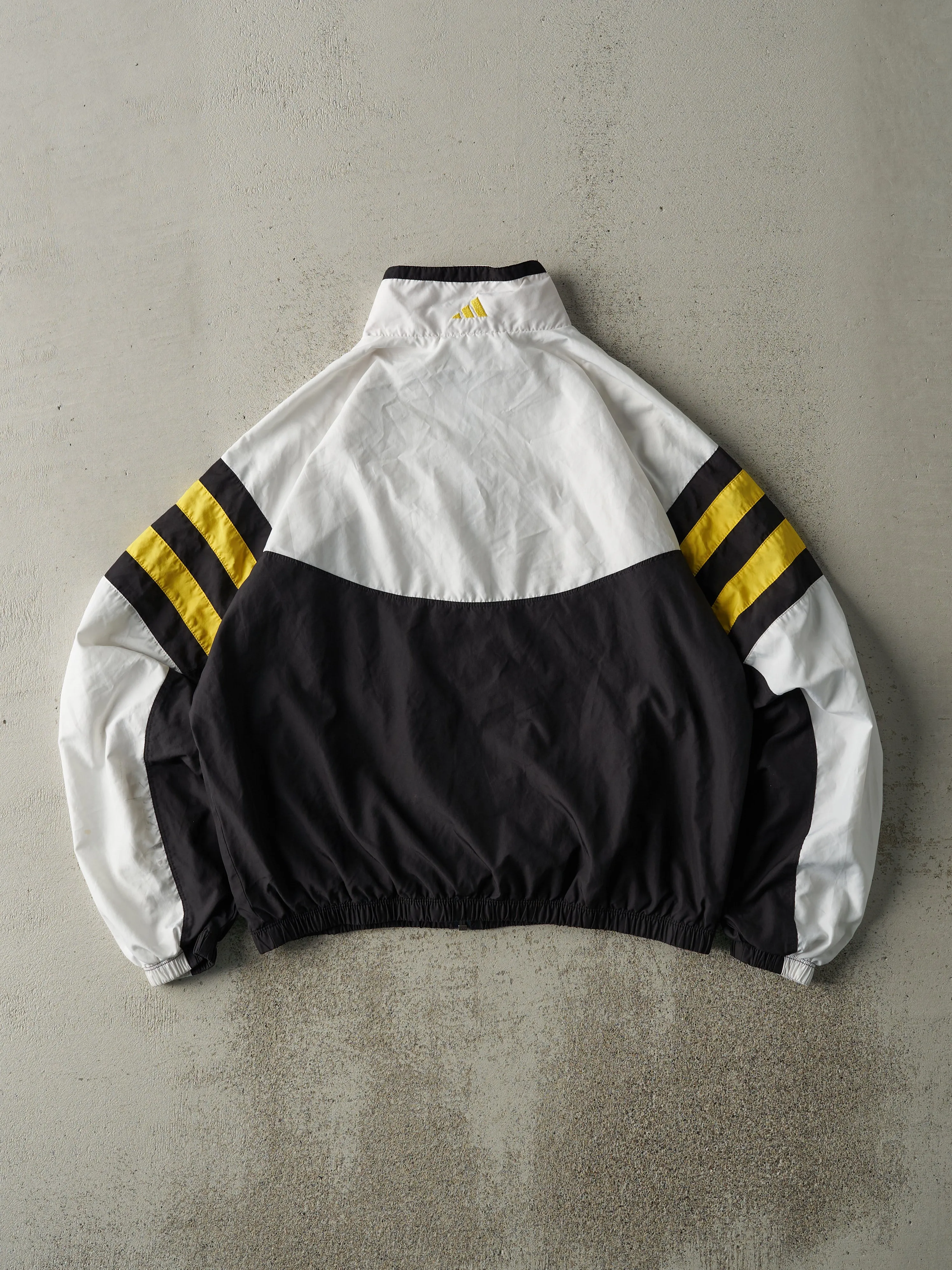 Vintage 90s Black, White & Yellow Adidas Track Jacket (S) sold by Rebalance Vintage product image thumbnail 2