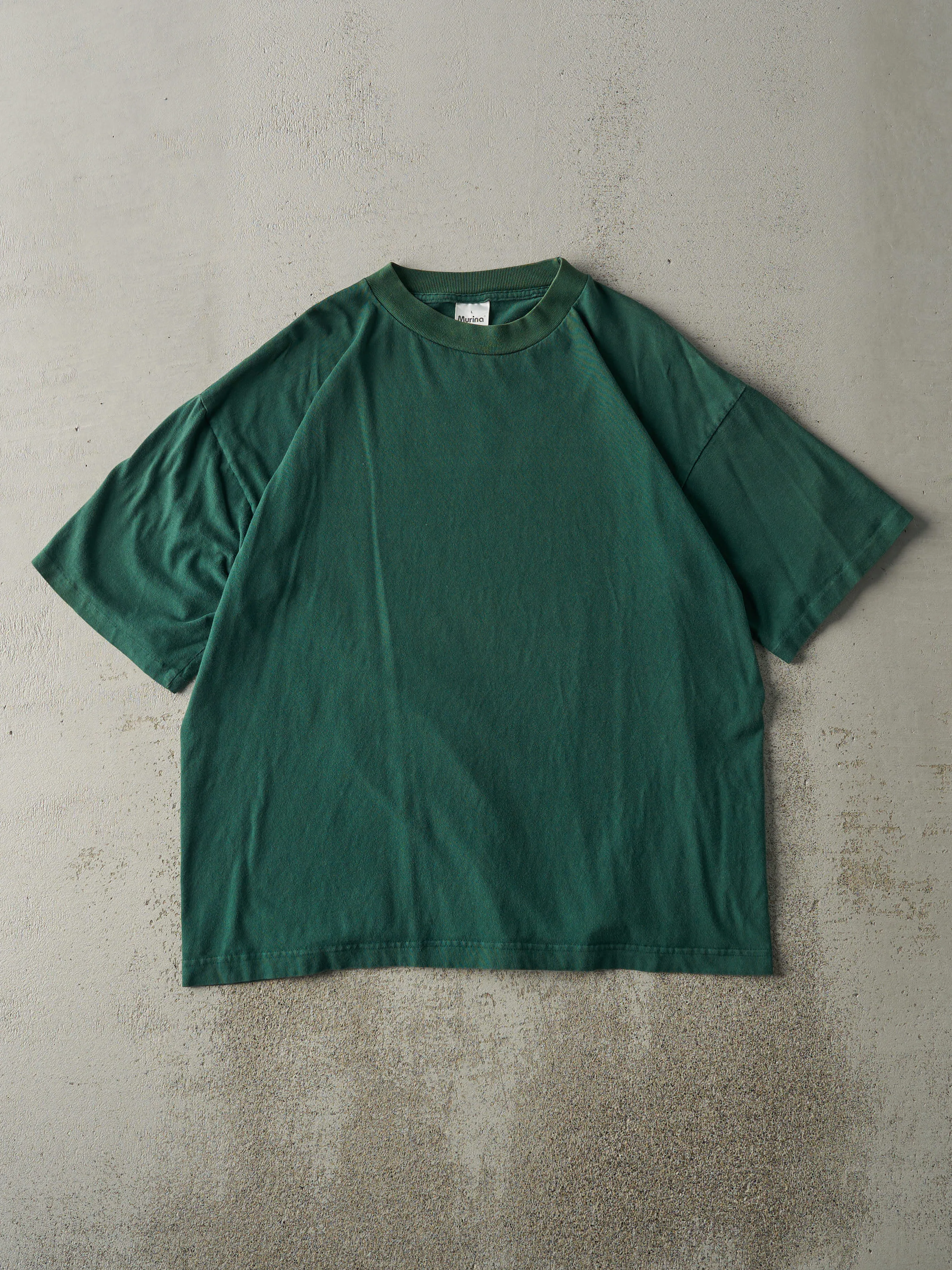 Vintage 90s Emerald Green Blank Tee (L) sold by Rebalance Vintage