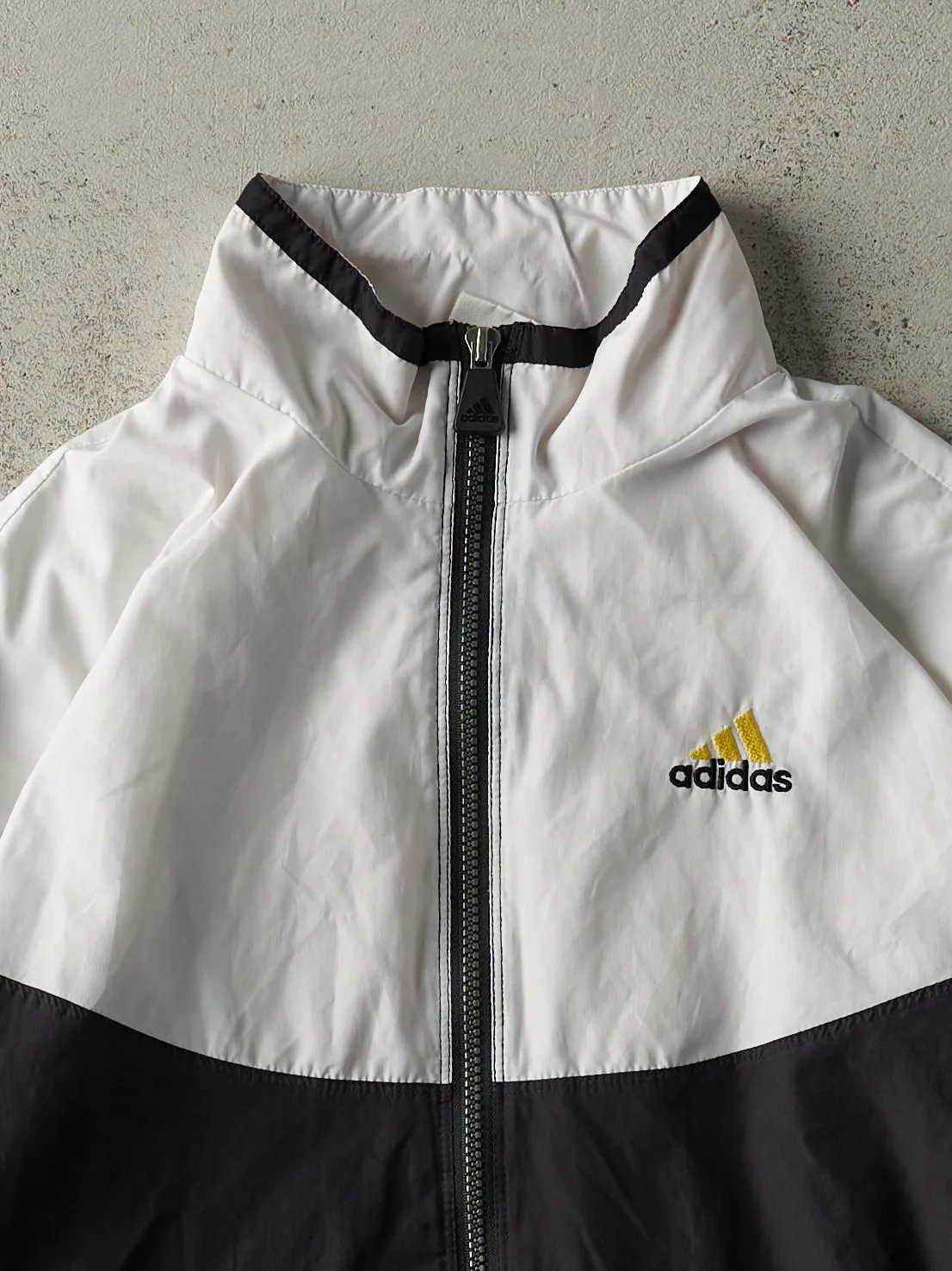 Vintage 90s Black, White & Yellow Adidas Track Jacket (S) sold by Rebalance Vintage product image thumbnail 3