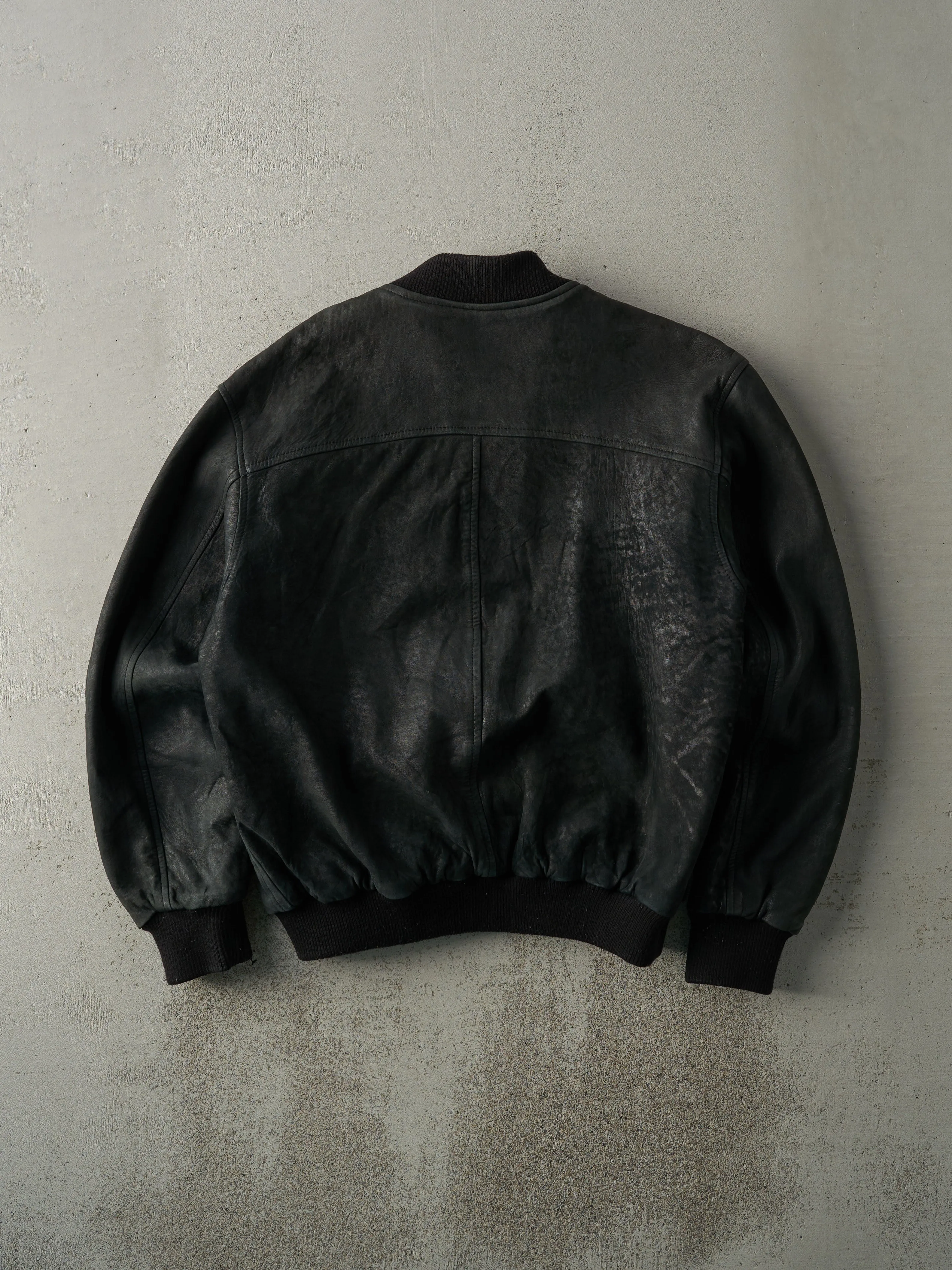 Vintage 80s Black Bainton Leather Bomber Jacket (M) sold by Rebalance Vintage product image thumbnail 2