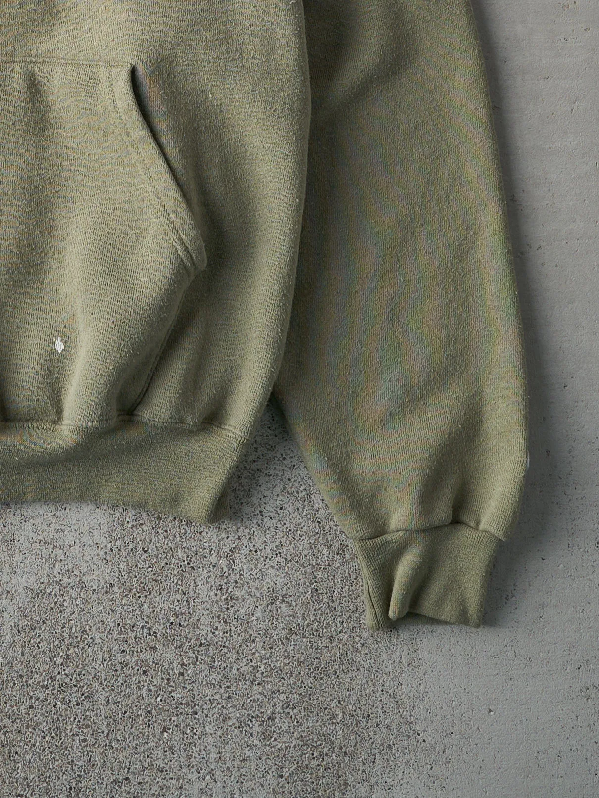 Vintage 90s Sage Green Blank Champion Hoodie (S/M) sold by Rebalance Vintage product image thumbnail 3