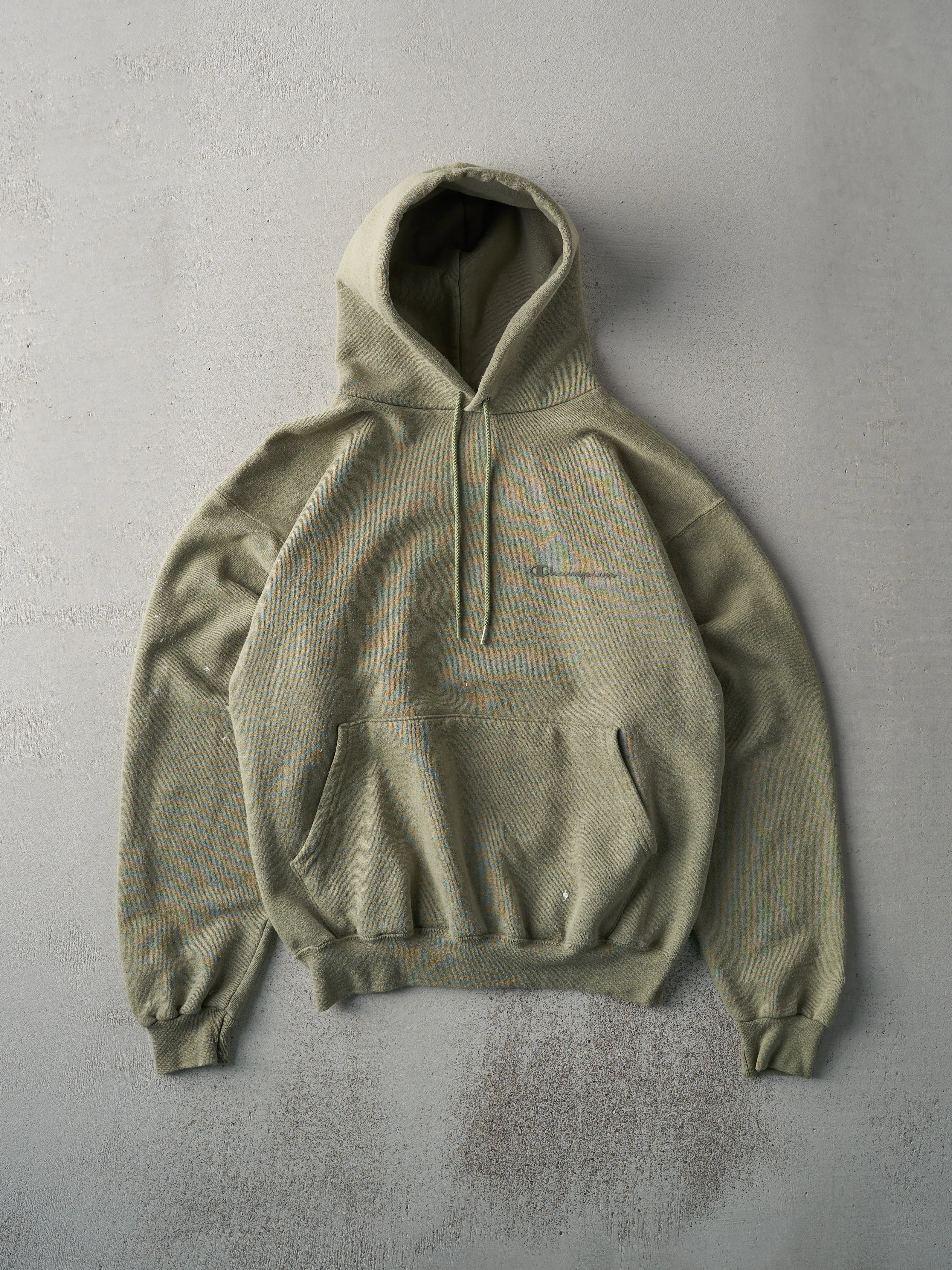 Vintage 90s Sage Green Blank Champion Hoodie (S/M) sold by Rebalance Vintage