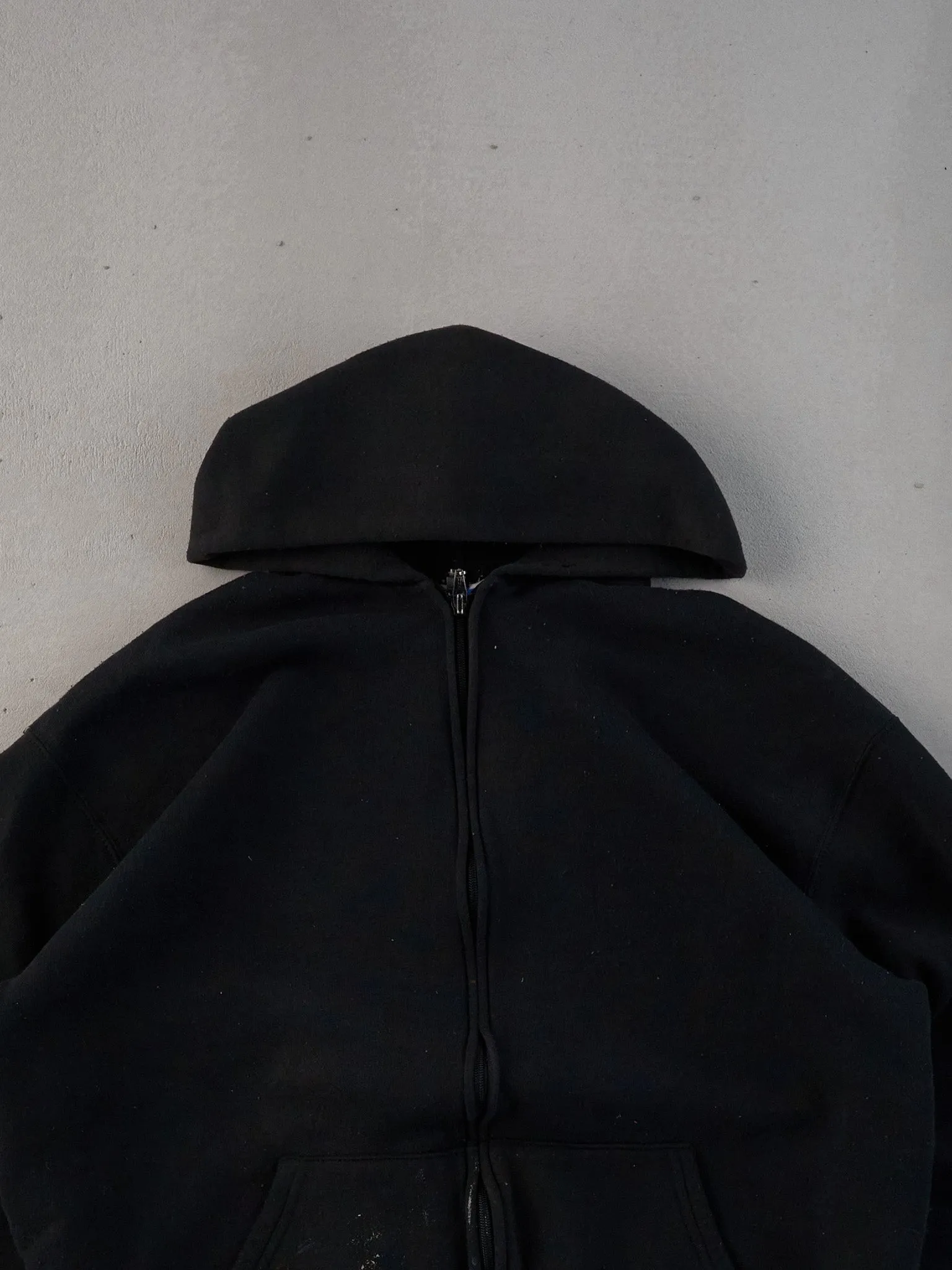Vintage 90s Black Russell Athletics Blank Hooded Zip Up (L) sold by Rebalance Vintage product image thumbnail 2