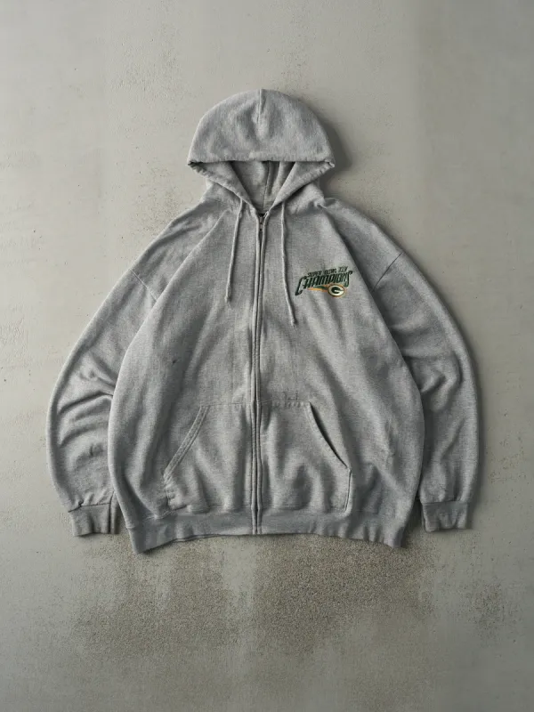 Vintage 11' Grey Green Bay Packers XLV Super Bowl Champions Zip Up Hoodie (XL) sold by Rebalance Vintage