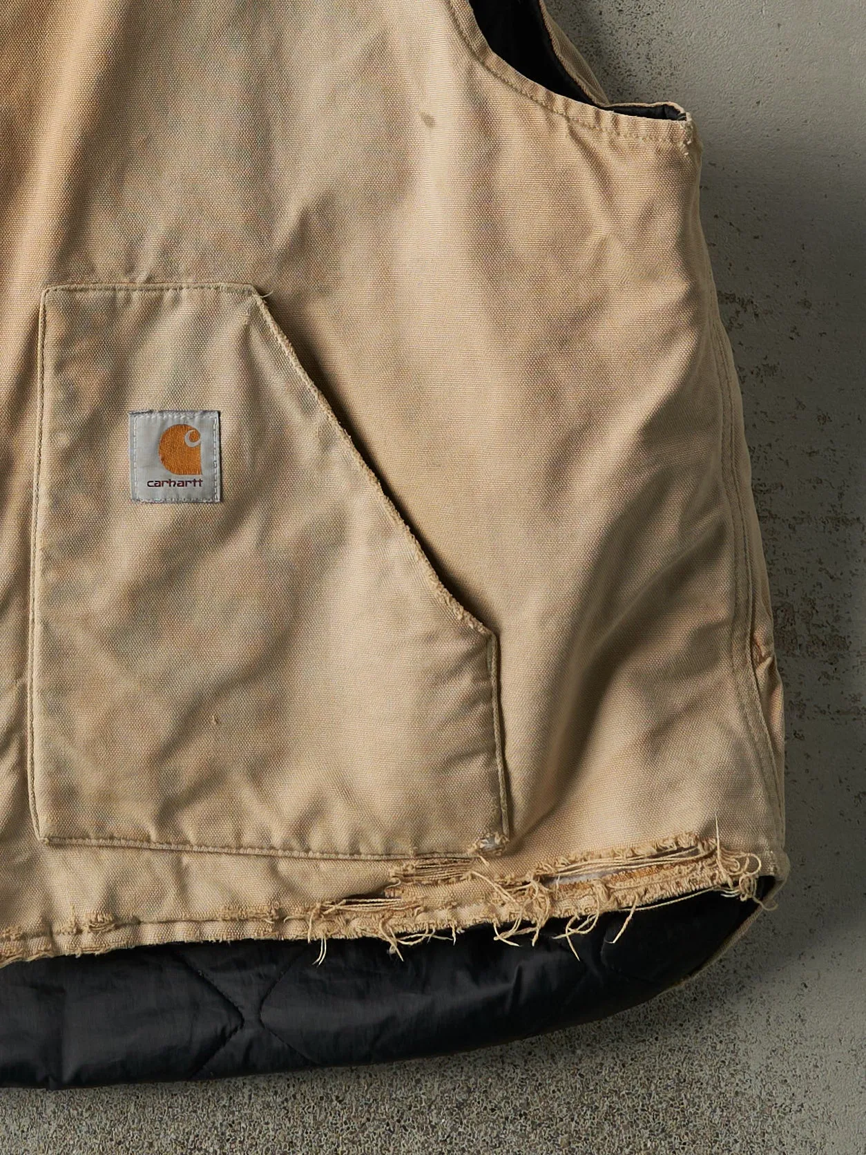 Vintage 90s Faded Beige Carhartt Vest (L) sold by Rebalance Vintage product image thumbnail 4