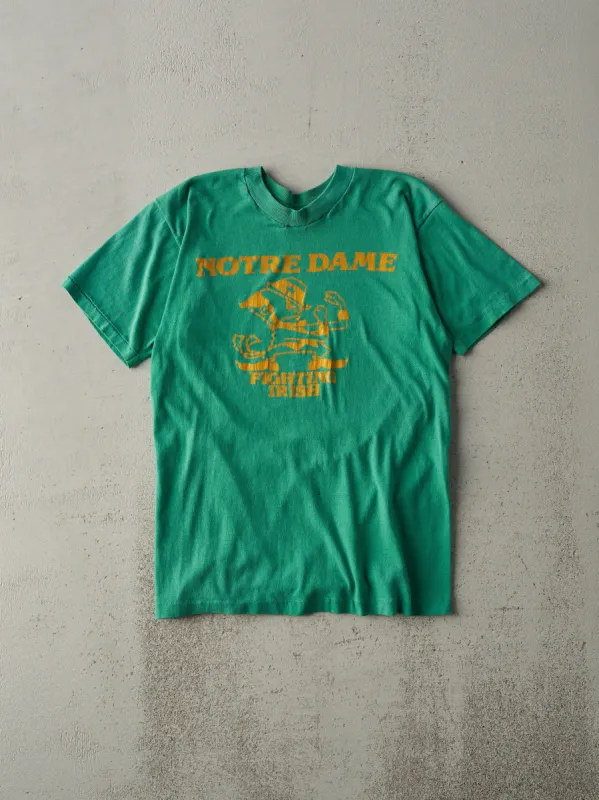 Vintage 80s Green Notre Dame Single Stitch Tee (XS) sold by Rebalance Vintage