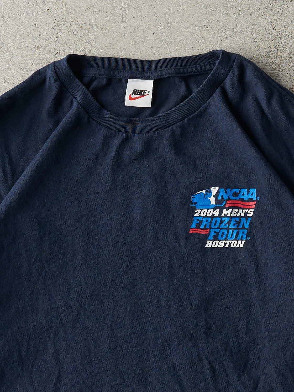 Vintage 04' Navy Blue NCAA Boston Frozen Four Nike Tee (L/XL) sold by Rebalance Vintage product image thumbnail 3