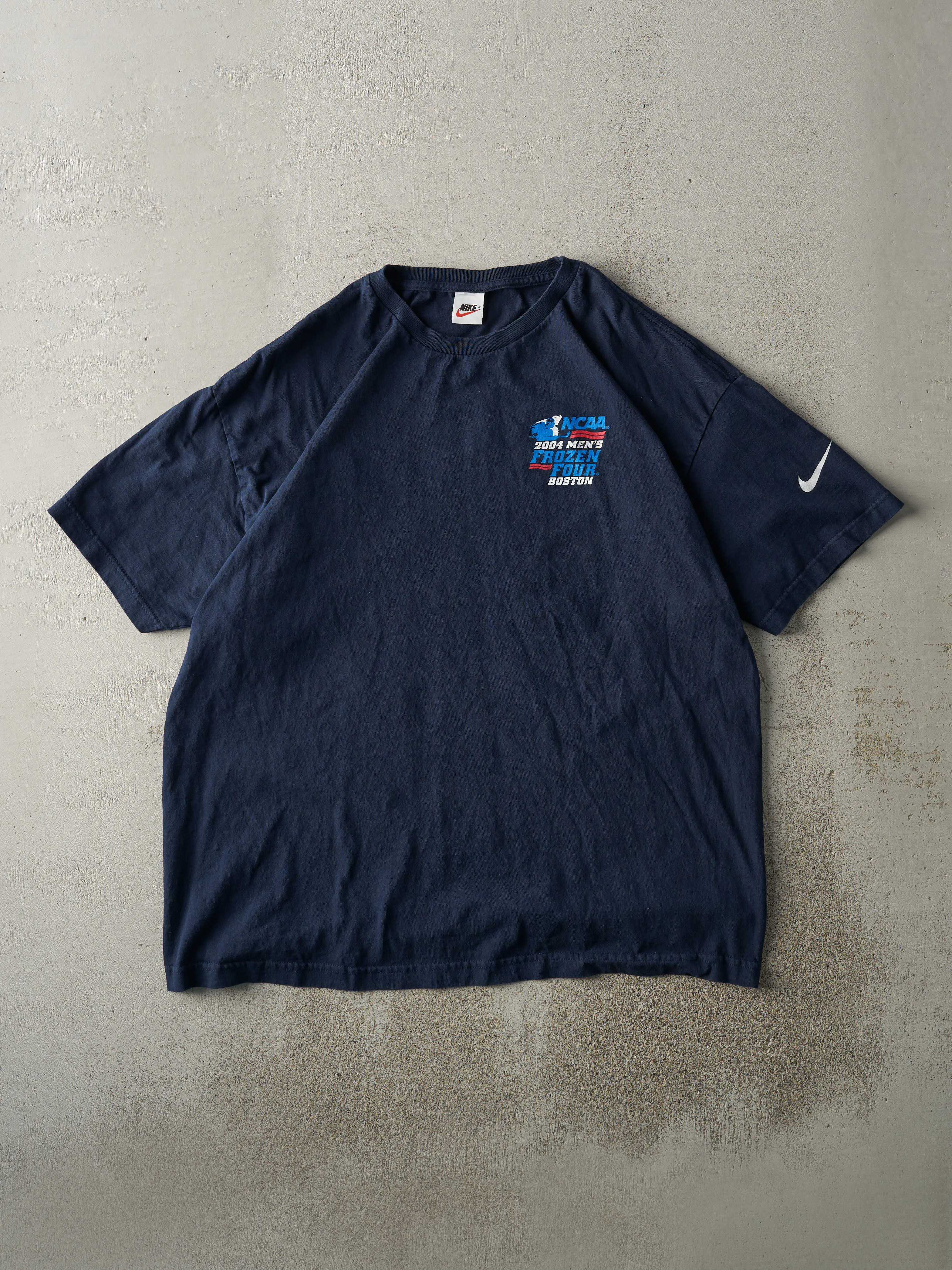Vintage 04' Navy Blue NCAA Boston Frozen Four Nike Tee (L/XL) sold by Rebalance Vintage
