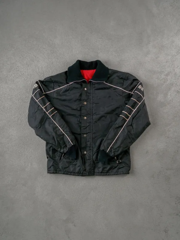 Vintage 90s Black Yamaha Collared Jacket (M) sold by Rebalance Vintage