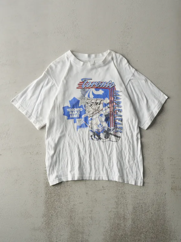 Vintage 90s White Toronto Maple Leafs Tee (S) sold by Rebalance Vintage