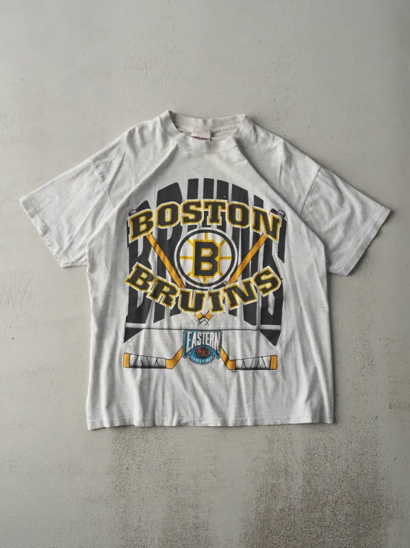 Vintage 90s Heather Grey Boston Bruins Single Stitch Tee (M) sold by Rebalance Vintage