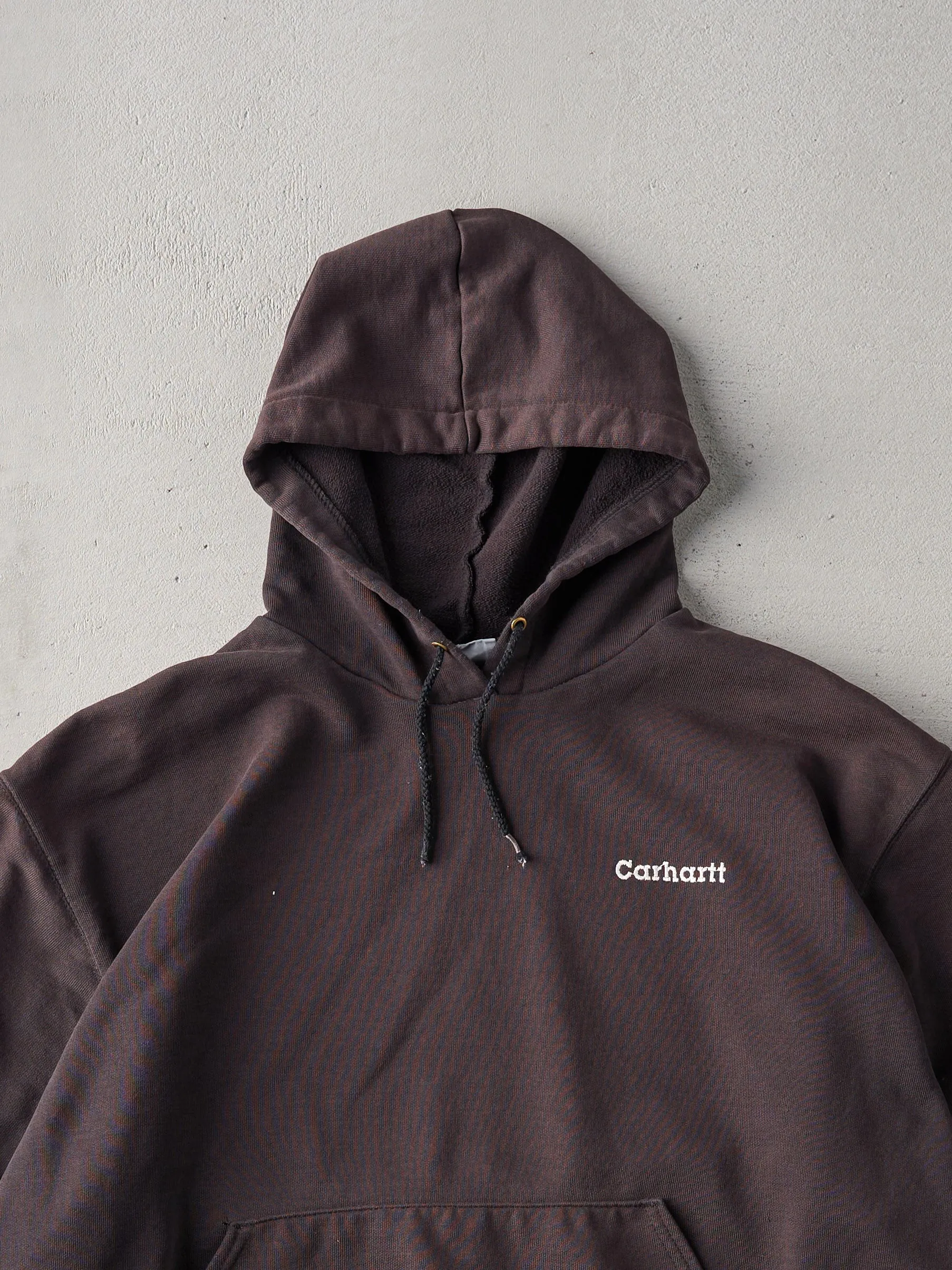 Vintage 90s Chocolate Brown Boxy Carhartt Hoodie (L/XL) sold by Rebalance Vintage product image thumbnail 2