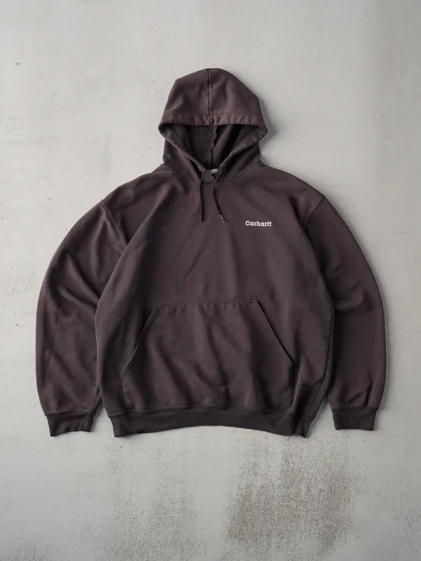 Vintage 90s Chocolate Brown Boxy Carhartt Hoodie (L/XL) sold by Rebalance Vintage