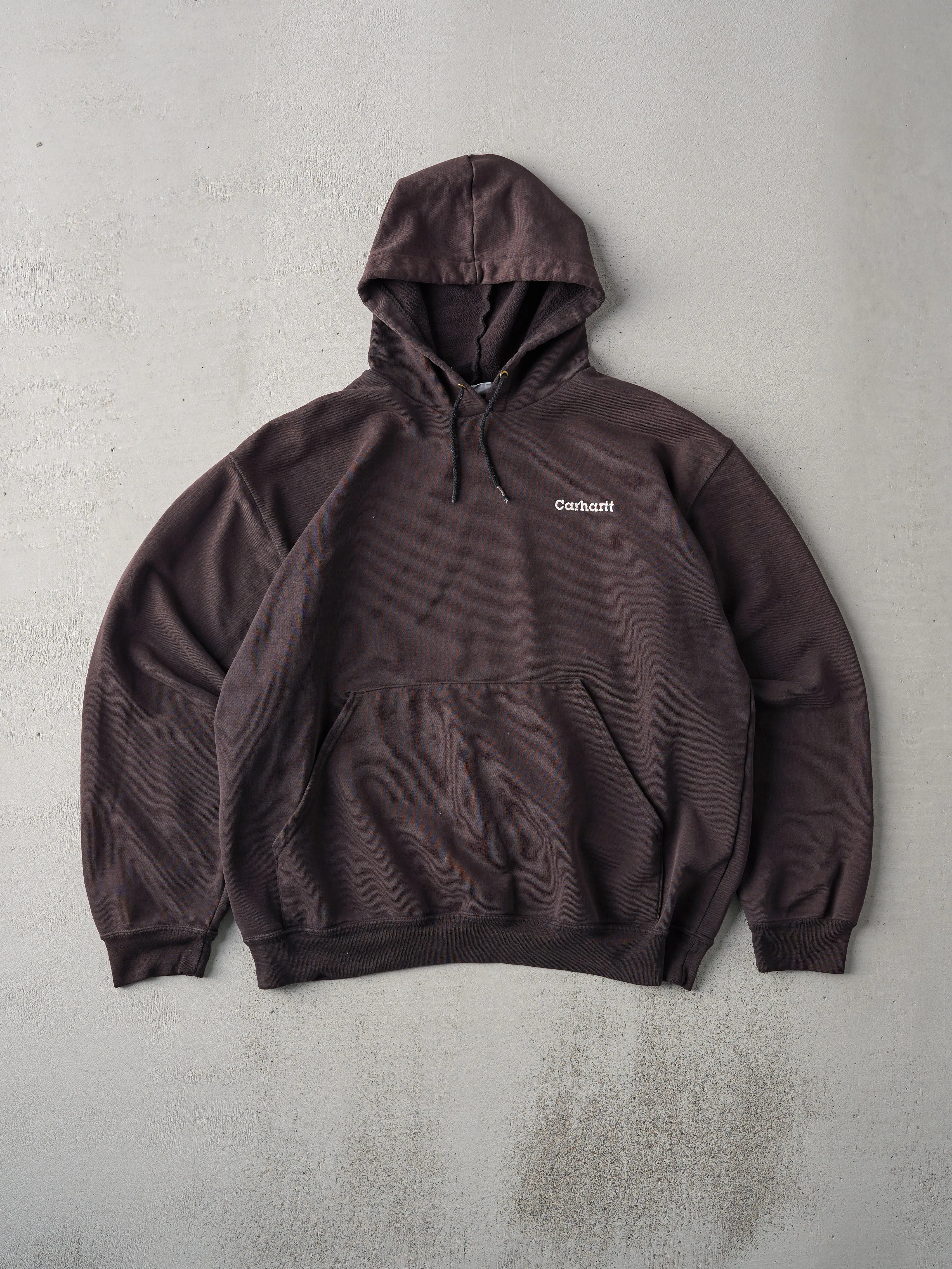 Vintage 90s Chocolate Brown Boxy Carhartt Hoodie (L/XL) sold by Rebalance Vintage