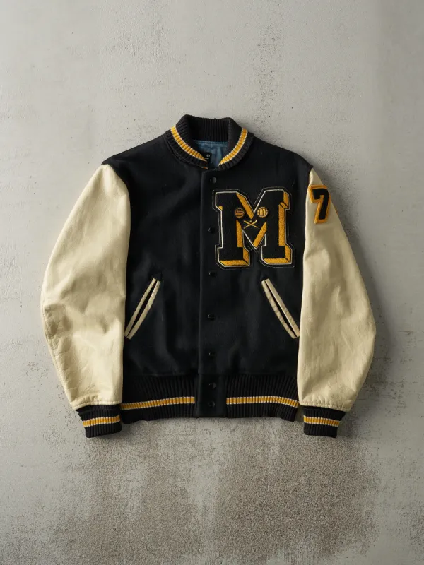 Vintage 76' Black & Yellow Varsity Jacket (S/M) sold by Rebalance Vintage