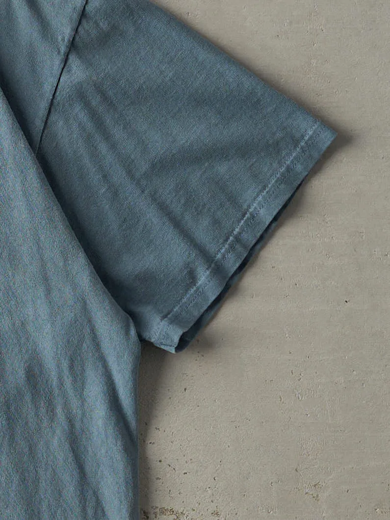 Vintage Y2K Slate Blue Embroidered Nike Swoosh Tee (L) sold by Rebalance Vintage product image thumbnail 3