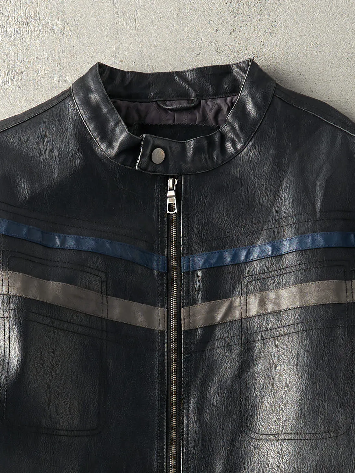 Vintage Y2K Black & Blue Whispering Smith Leather Jacket (M) sold by Rebalance Vintage product image thumbnail 4