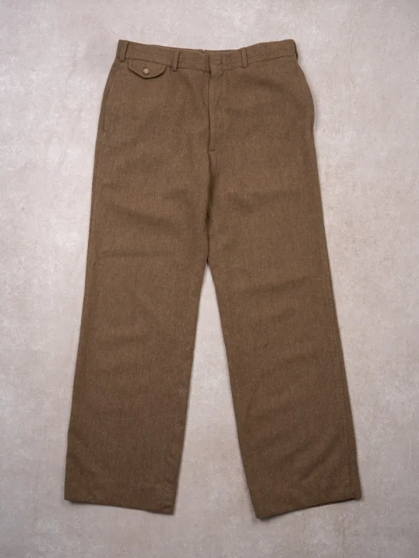 Vintage 70s Polo RL Dark Beige Wool Dress Pants (34 x 31) sold by Rebalance Vintage