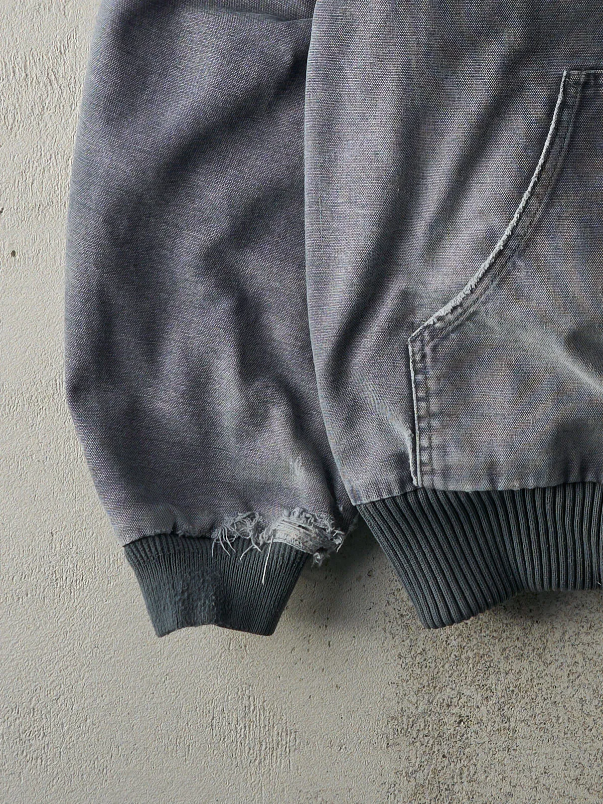 Vintage 90s Washed Slate Blue Carhartt Hooded Workwear Jacket (L) sold by Rebalance Vintage product image thumbnail 4