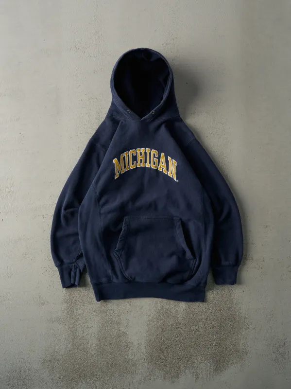 Vintage Y2K Navy Blue Embroidered Michigan Hoodie (S) sold by Rebalance Vintage