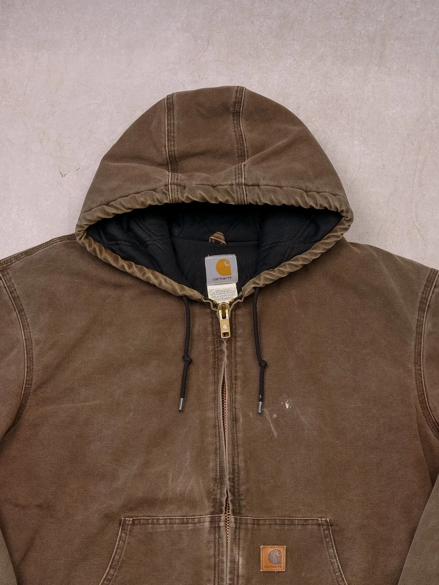 Vintage 90s Brown Carhartt Hooded Jacket (XXL) sold by Rebalance Vintage product image thumbnail 2