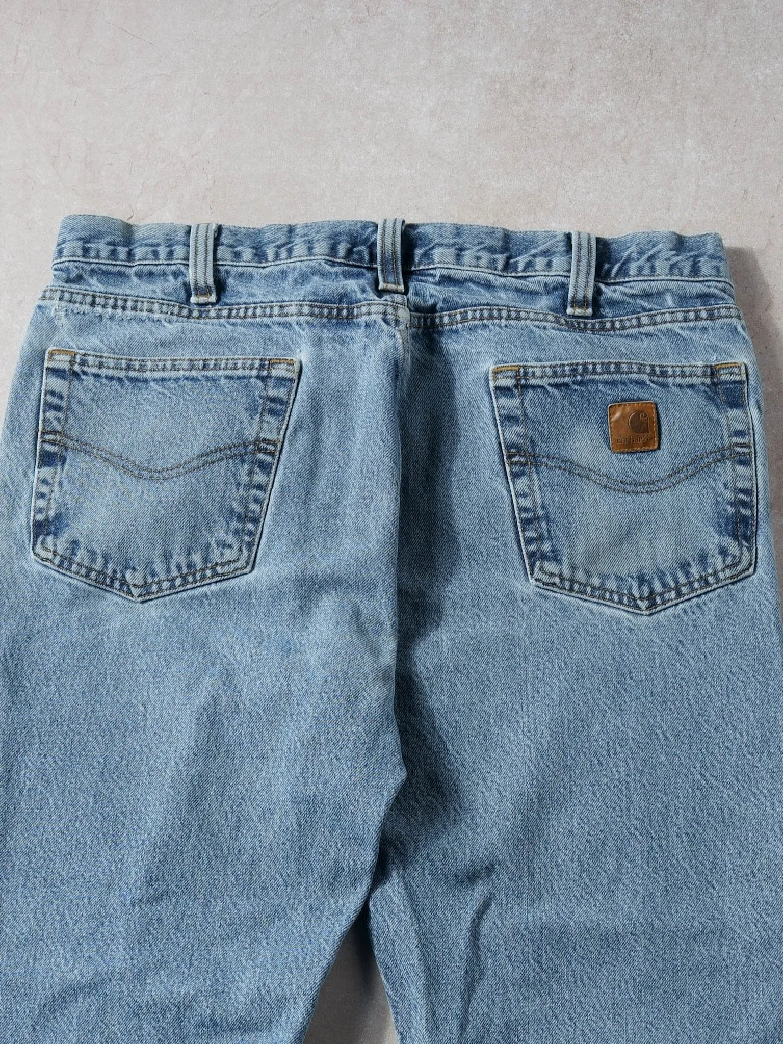 Vintage 90s Washed Blue Carhartt Traditional Fit Denim Jeans (36x30) sold by Rebalance Vintage product image thumbnail 4