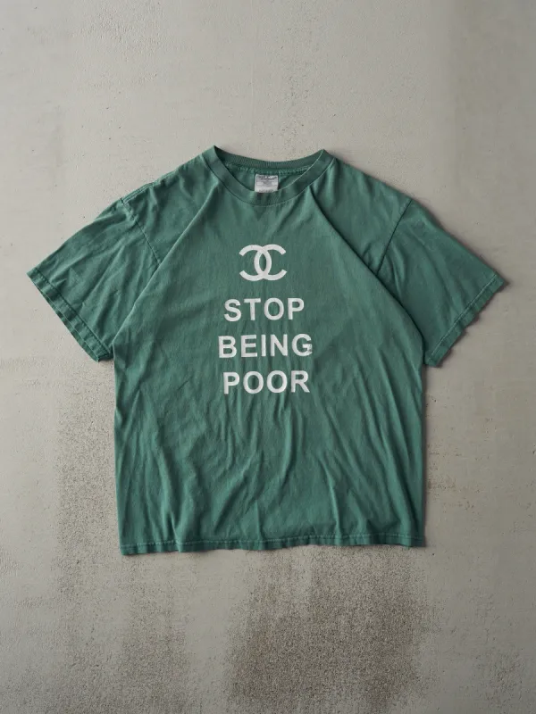 Vintage 90s Washed Green Chanel Bootleg Tee (M) sold by Rebalance Vintage