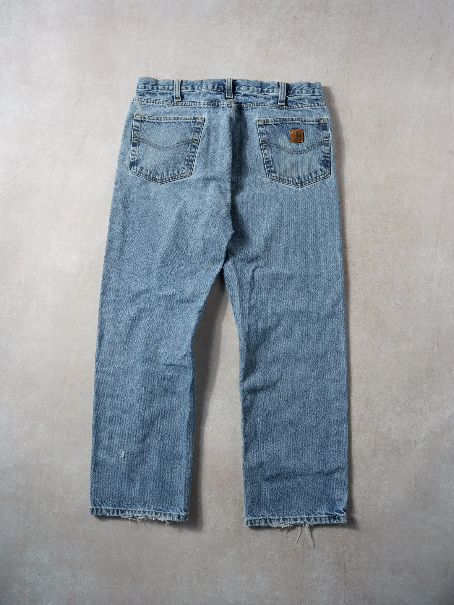 Vintage 90s Washed Blue Carhartt Traditional Fit Denim Jeans (36x30) sold by Rebalance Vintage product image thumbnail 2