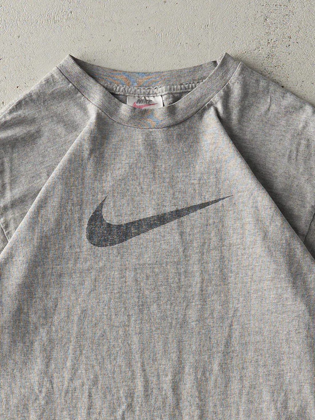 Vintage 90s Grey Nike Swoosh Tee (S/M) sold by Rebalance Vintage product image thumbnail 2