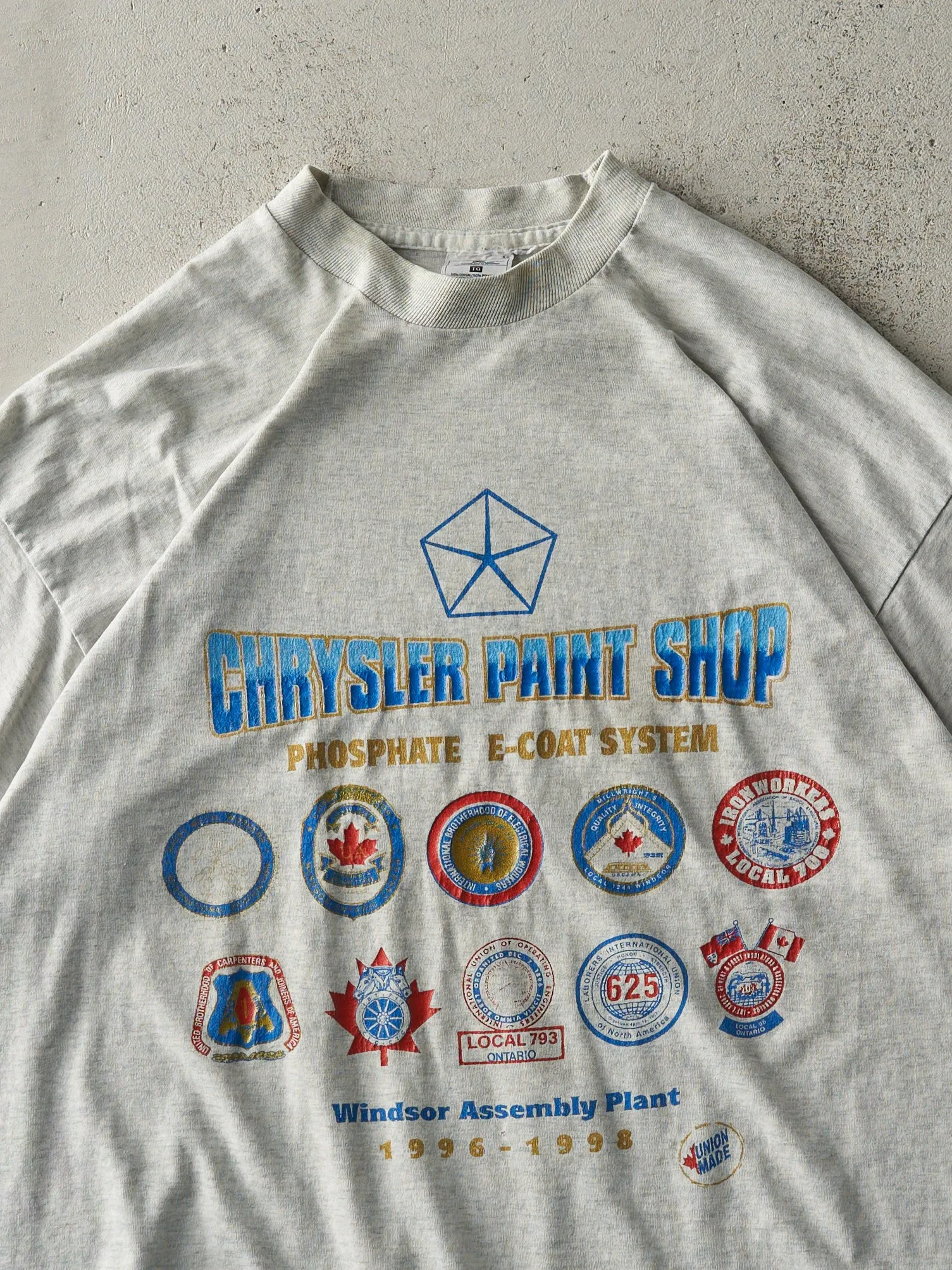 Vintage 90s Heather Grey Chrysler Paint Shop Single Stitch Tee (M/L) sold by Rebalance Vintage product image thumbnail 3