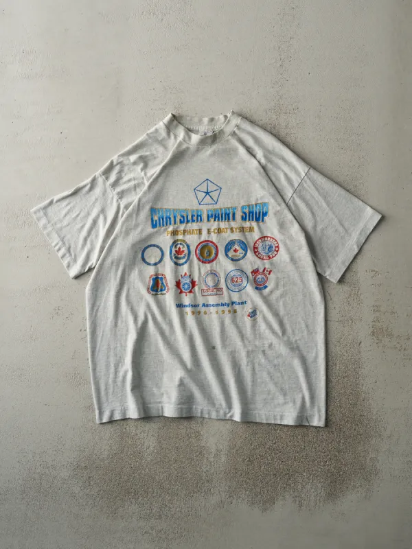 Vintage 90s Heather Grey Chrysler Paint Shop Single Stitch Tee (M/L) sold by Rebalance Vintage