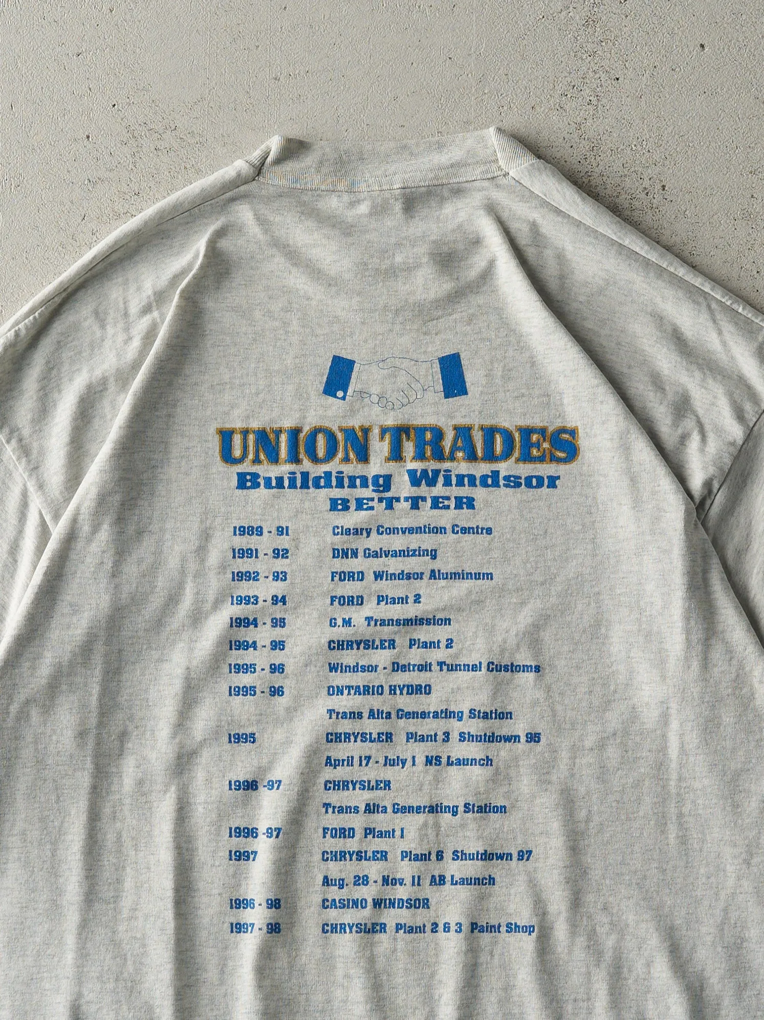 Vintage 90s Heather Grey Chrysler Paint Shop Single Stitch Tee (M/L) sold by Rebalance Vintage product image thumbnail 4