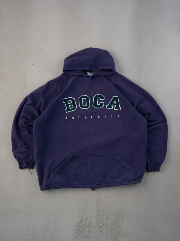 Vintage 90s Faded Navy BOCA Authentic Hoodie (L) sold by Rebalance Vintage