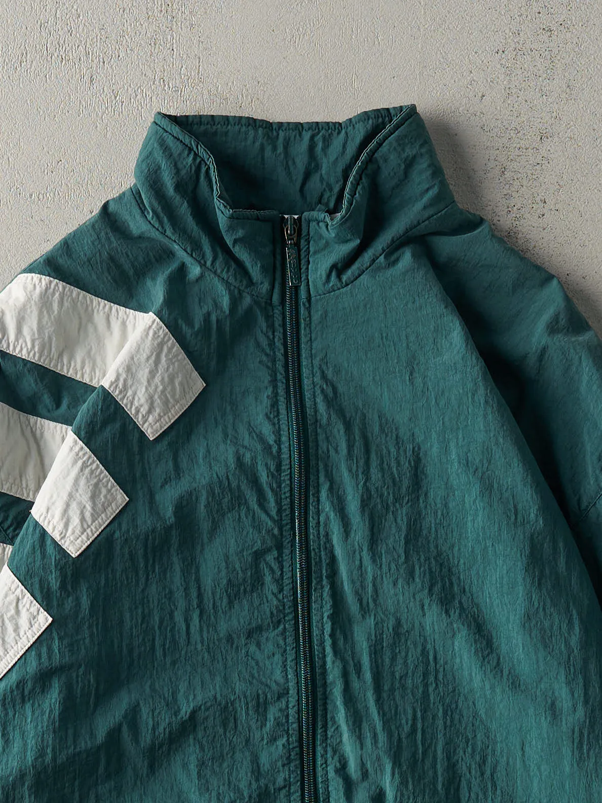 Vintage 90s Green Adidas Windbreaker Jacket (L) sold by Rebalance Vintage product image thumbnail 4