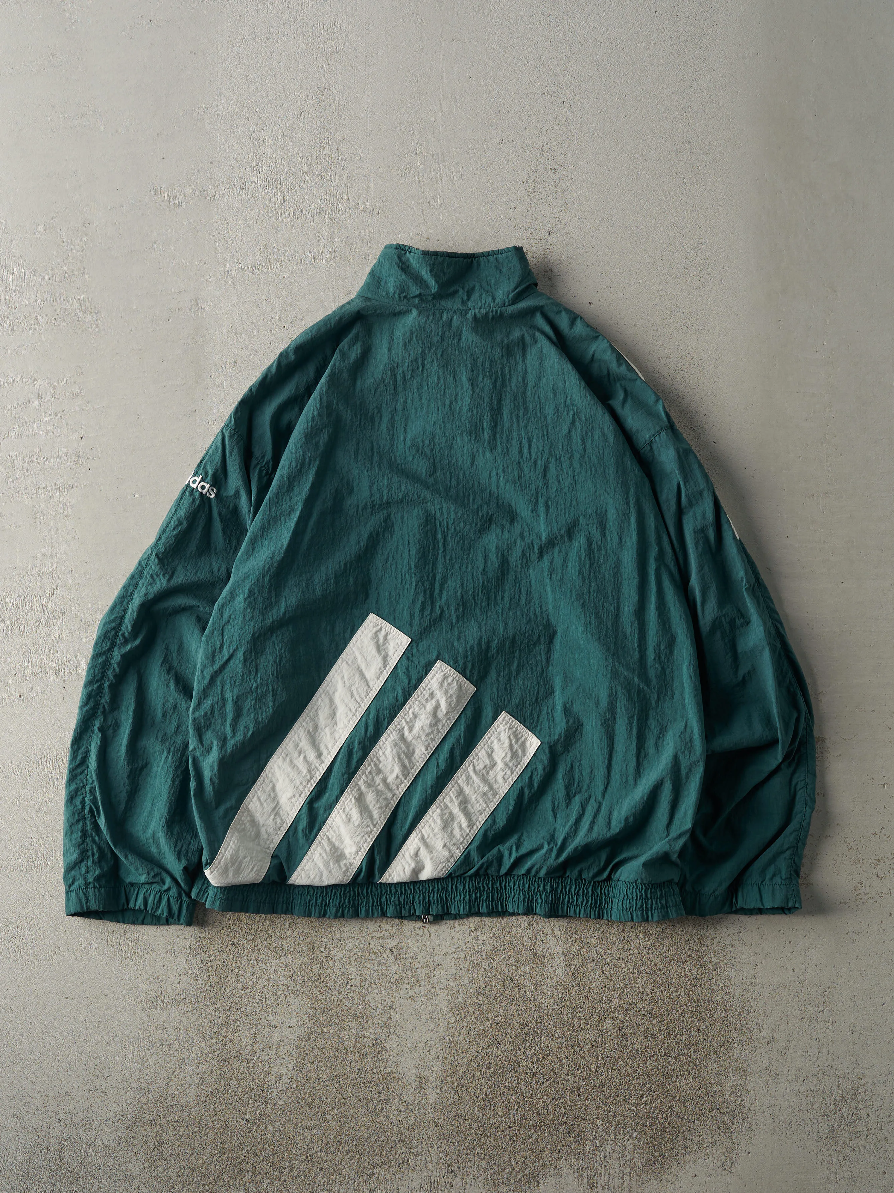 Vintage 90s Green Adidas Windbreaker Jacket (L) sold by Rebalance Vintage product image thumbnail 3