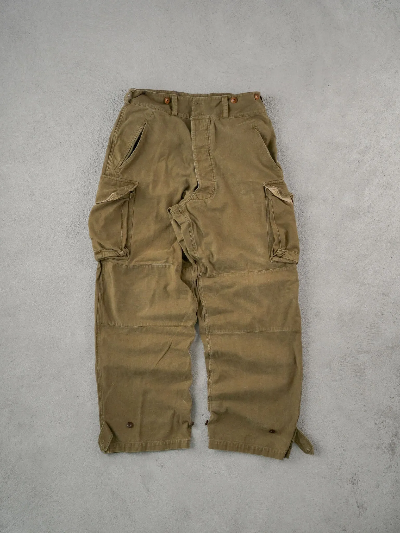 Vintage 90s Moss Green Army Cargo Pants (30x30) sold by Rebalance Vintage