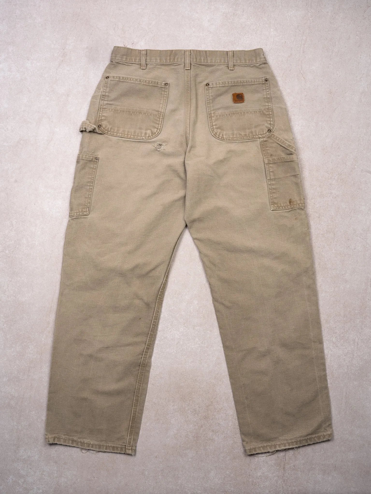 Vintage Light Beige Double Knee Carhartt Dungaree Pants (32 x 30) sold by Rebalance Vintage product image thumbnail 4