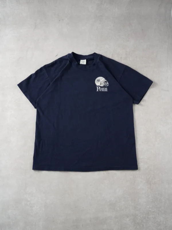 Vintage 90s Navy Blue Penn State Football Tee (M/L) sold by Rebalance Vintage