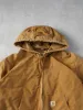Vintage 90s Khaki Carhartt Workwear Hooded Jacket (XL) sold by Rebalance Vintage