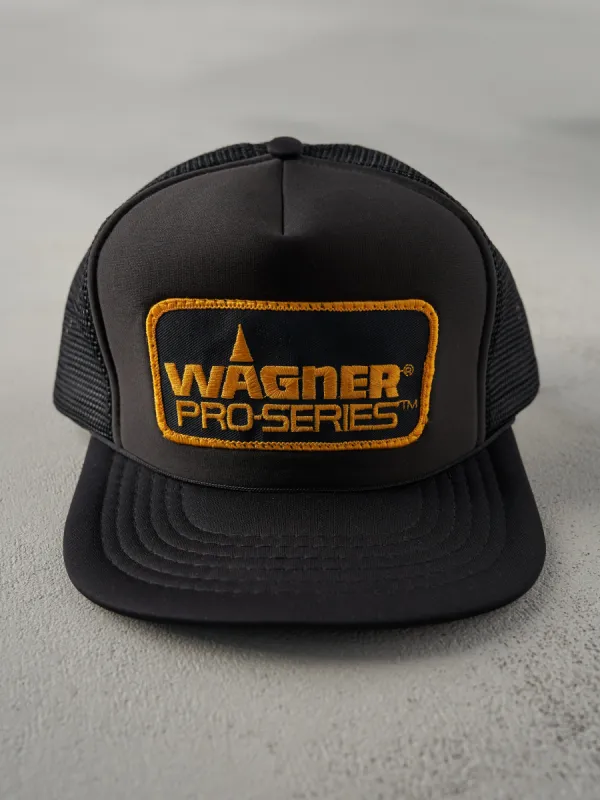 Vintage 90s Black Wagner Pro-Series Embroidered Foam Trucker Hat sold by Rebalance Vintage