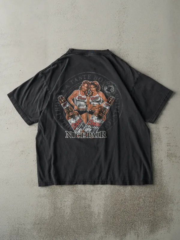 Vintage 90s Black Coors Light Nice Pair Tee (L) sold by Rebalance Vintage